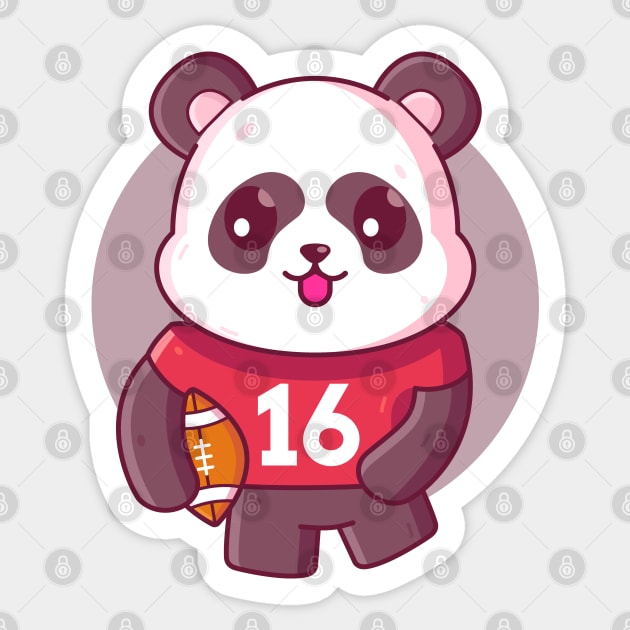 Cute Panda Rugby American Footbal Sticker by Ardhsells